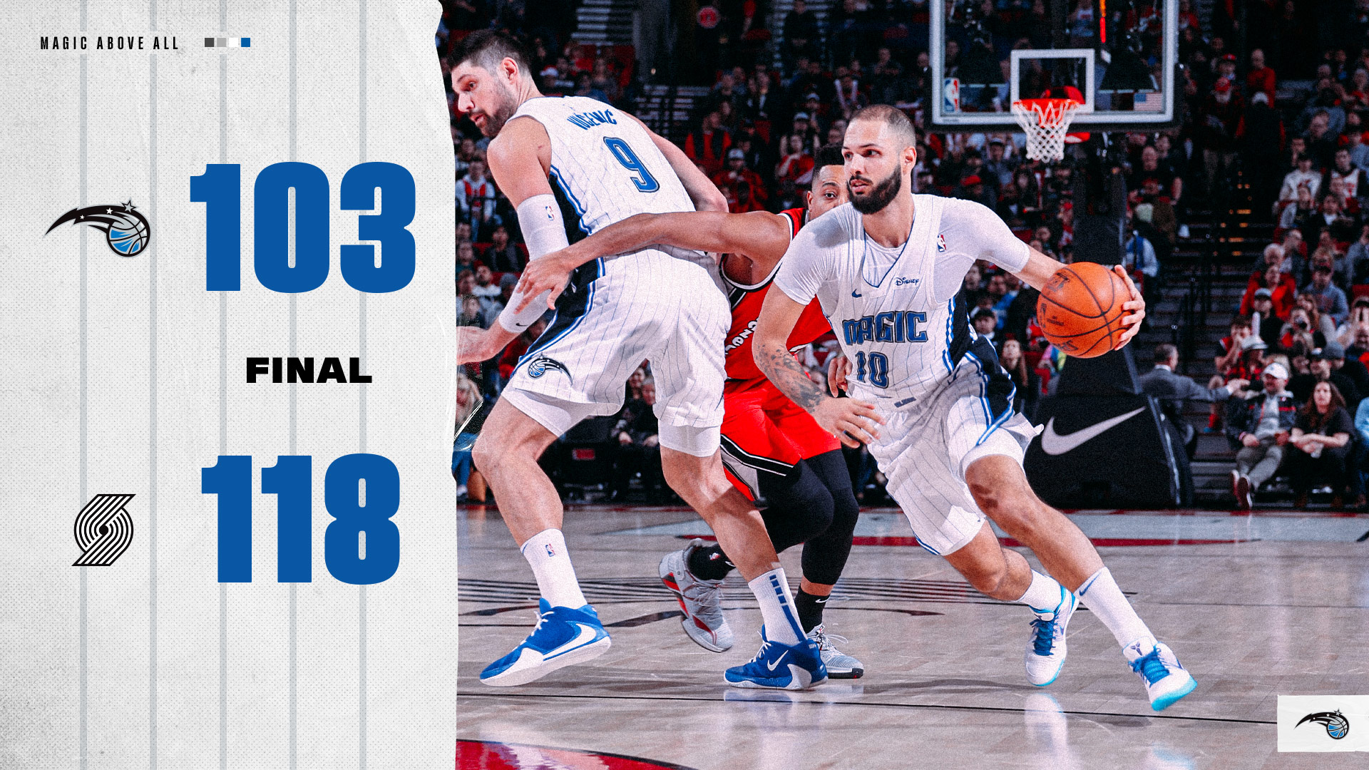 关于开拓者战胜魔术，取得三连胜的信息